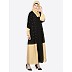 Double layered abaya- Black-Beige 